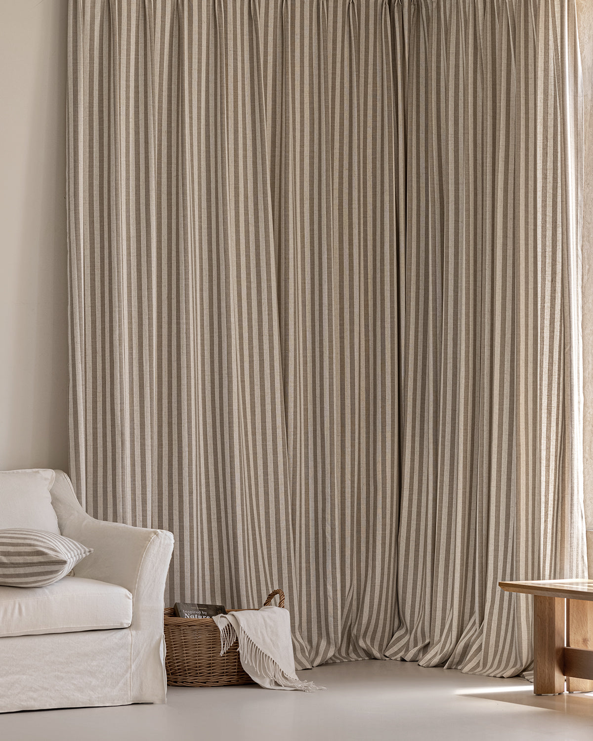 Colette Pinstripe Pattern Linen curtains