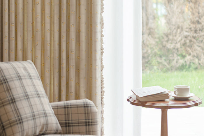 Linear Cherry Print Curtains