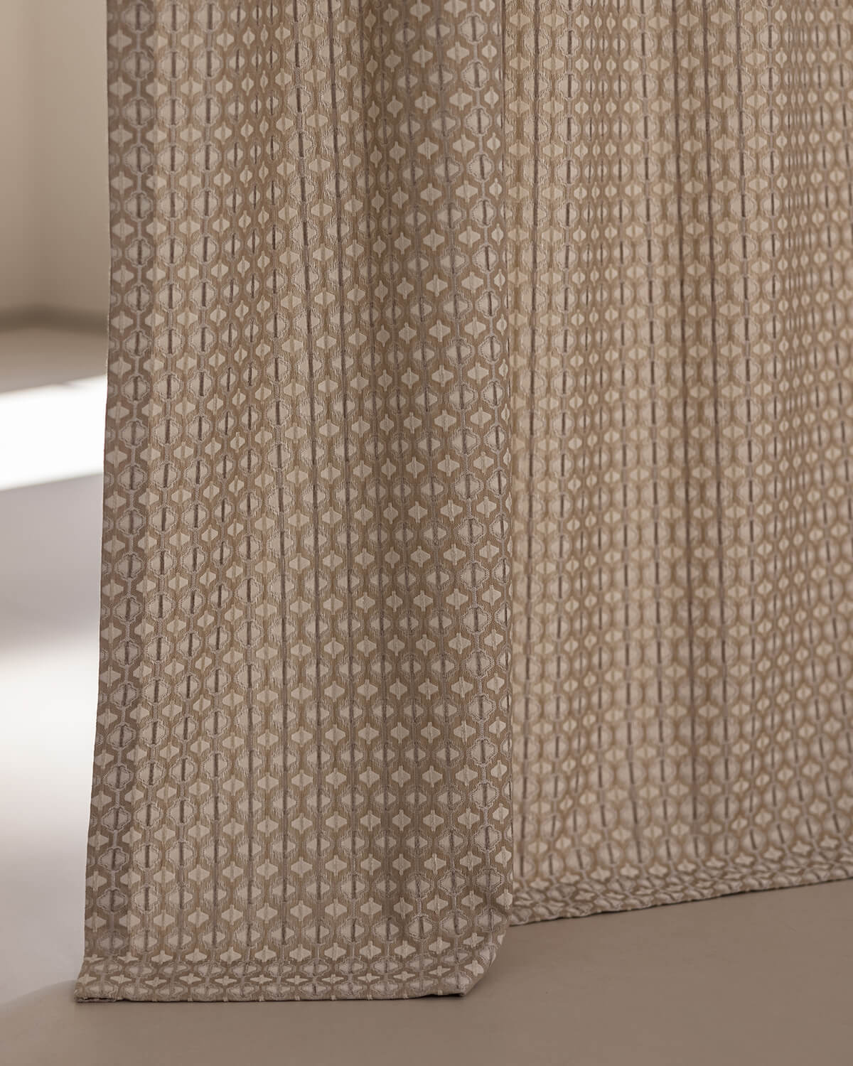 Solan Jacquard Pinch Pleated Custom Curtain