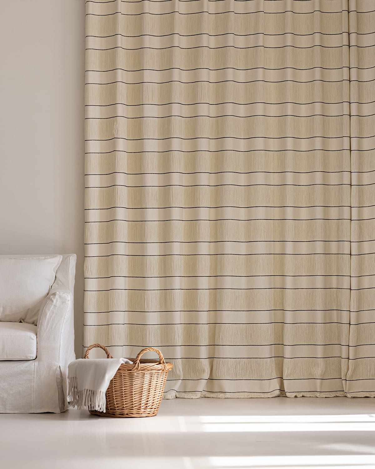 Ivy Woven Fringe Pattern Pinch Pleated Curtains