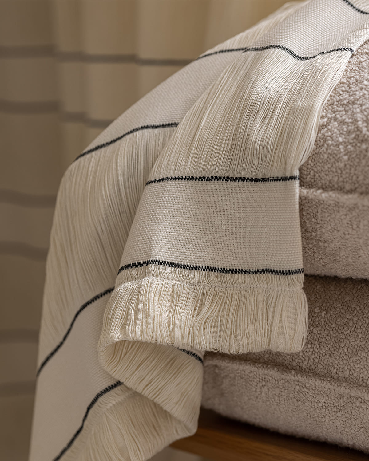 Ivy Woven Fringe Pattern Pinch Pleated Curtains