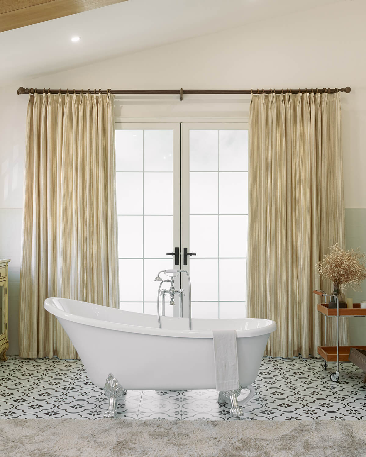 Thea Striped Pinch Pleated Curtains
