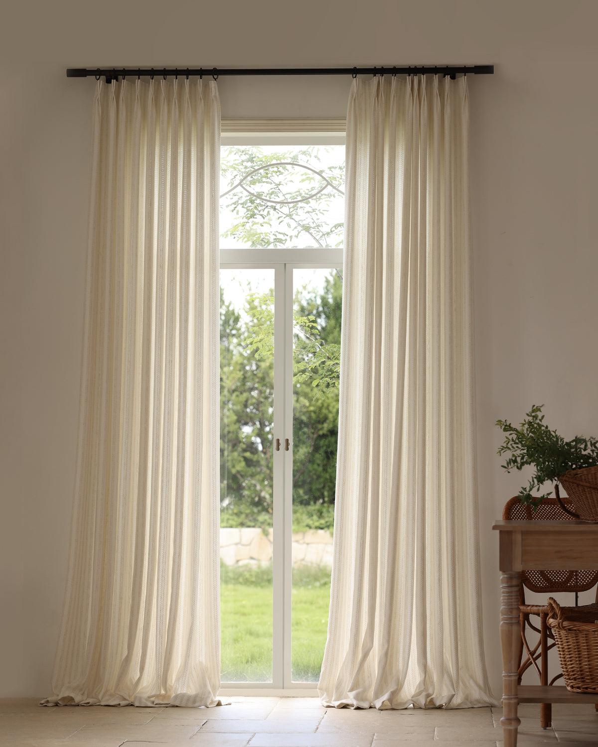 Willow Linen Pinstripe Curtains