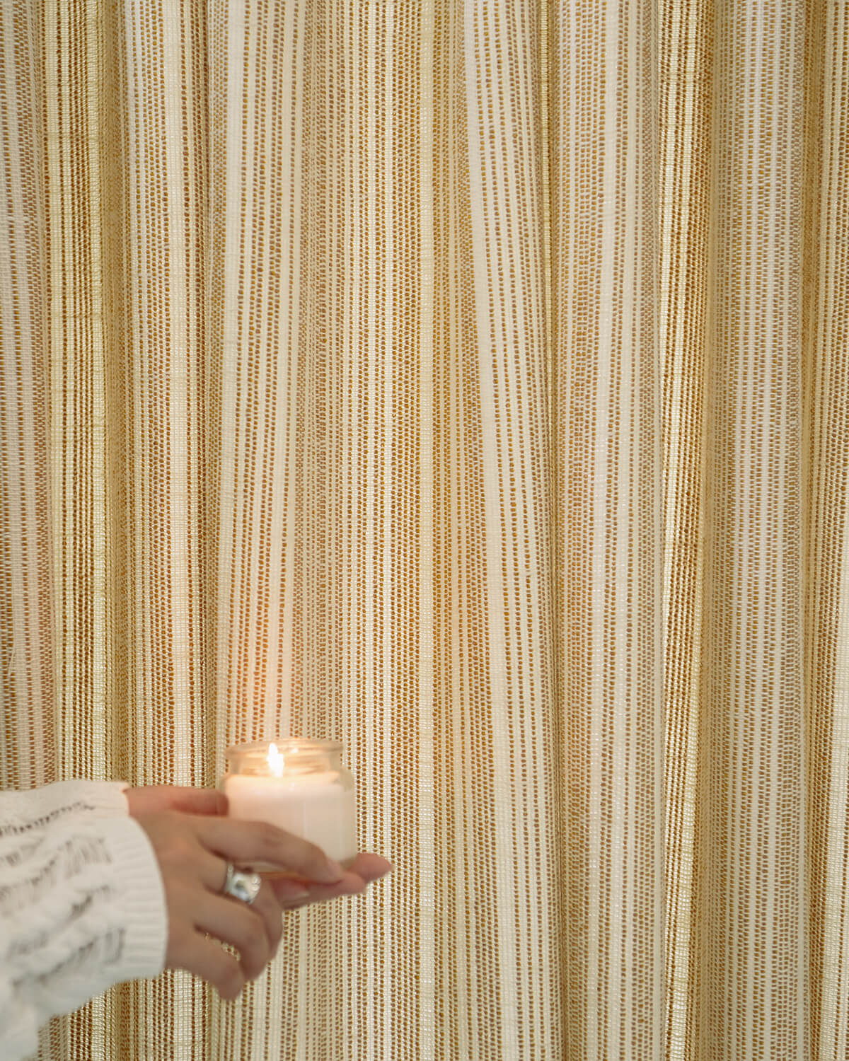Thea Striped Pinch Pleated Curtains
