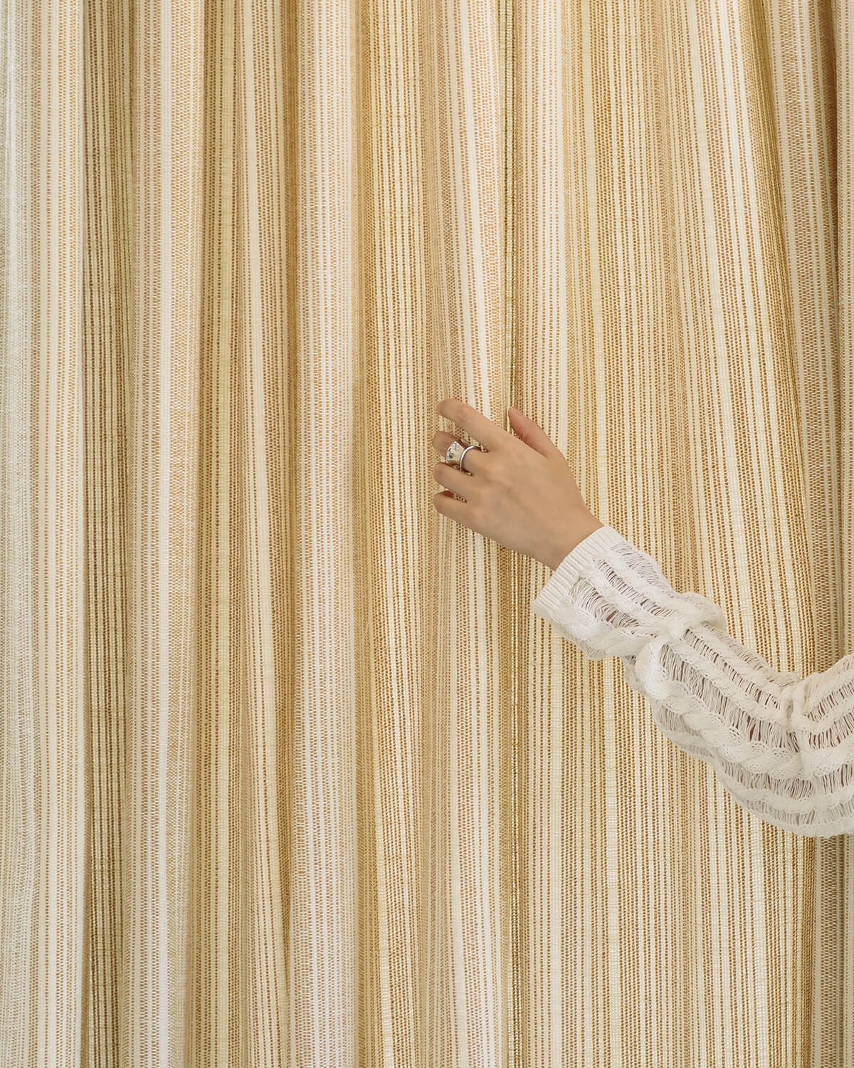 Thea Striped Pinch Pleated Curtains