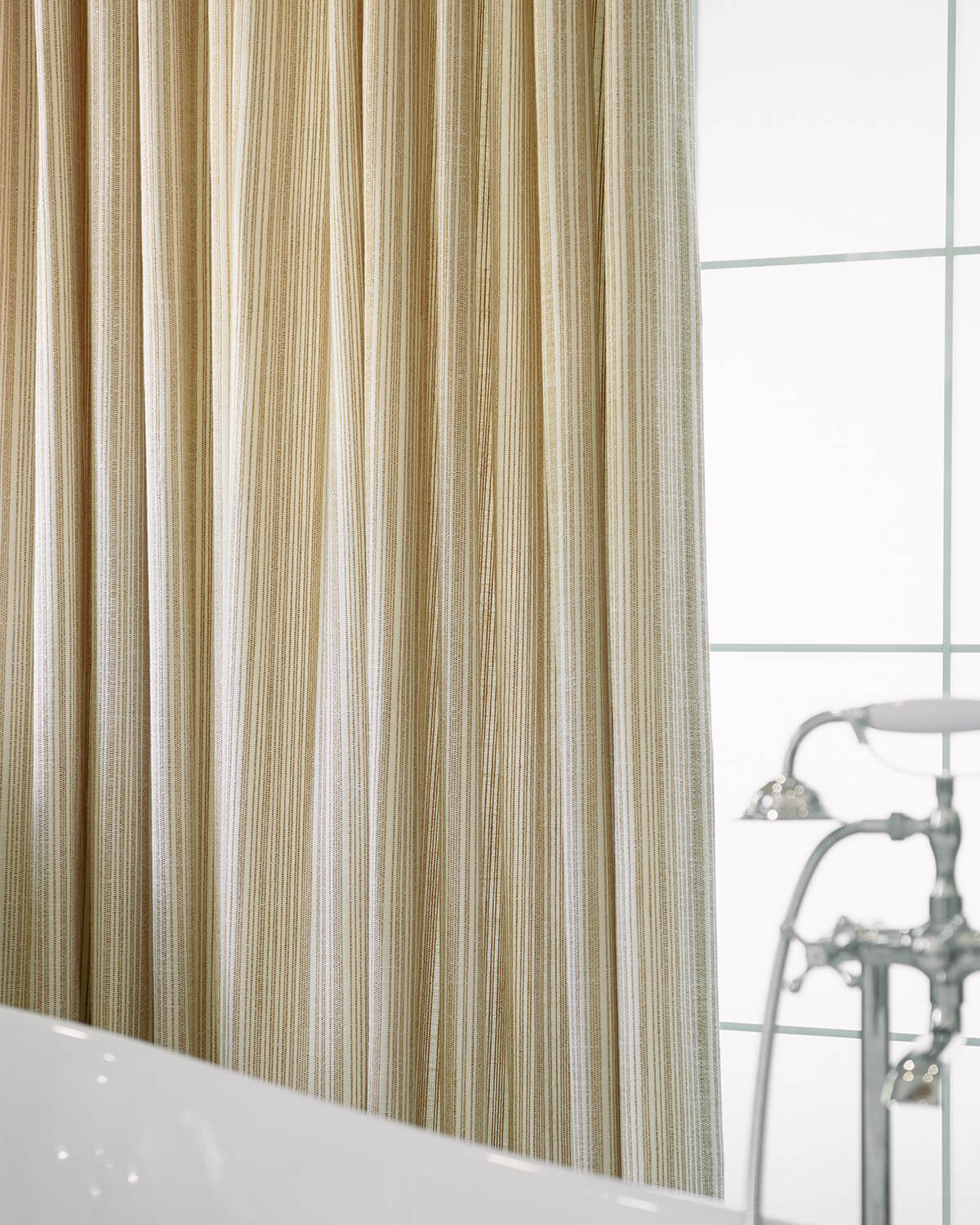 Thea Striped Pinch Pleated Curtains