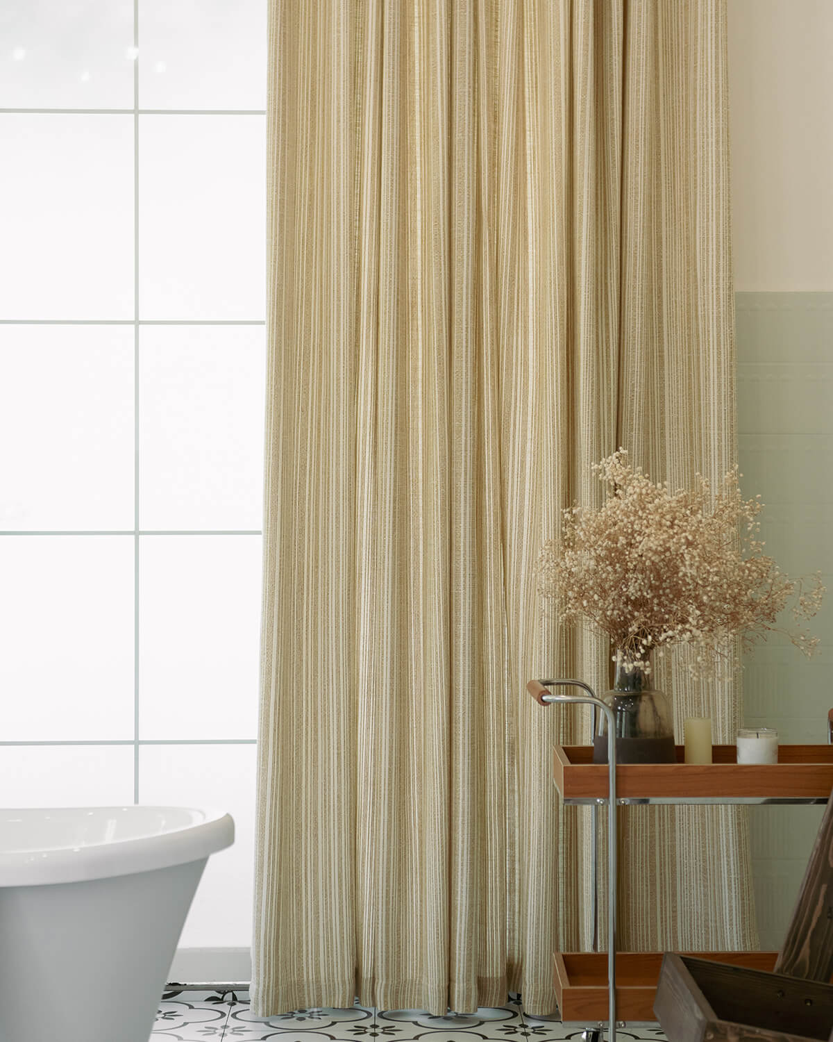 Thea Striped Pinch Pleated Curtains