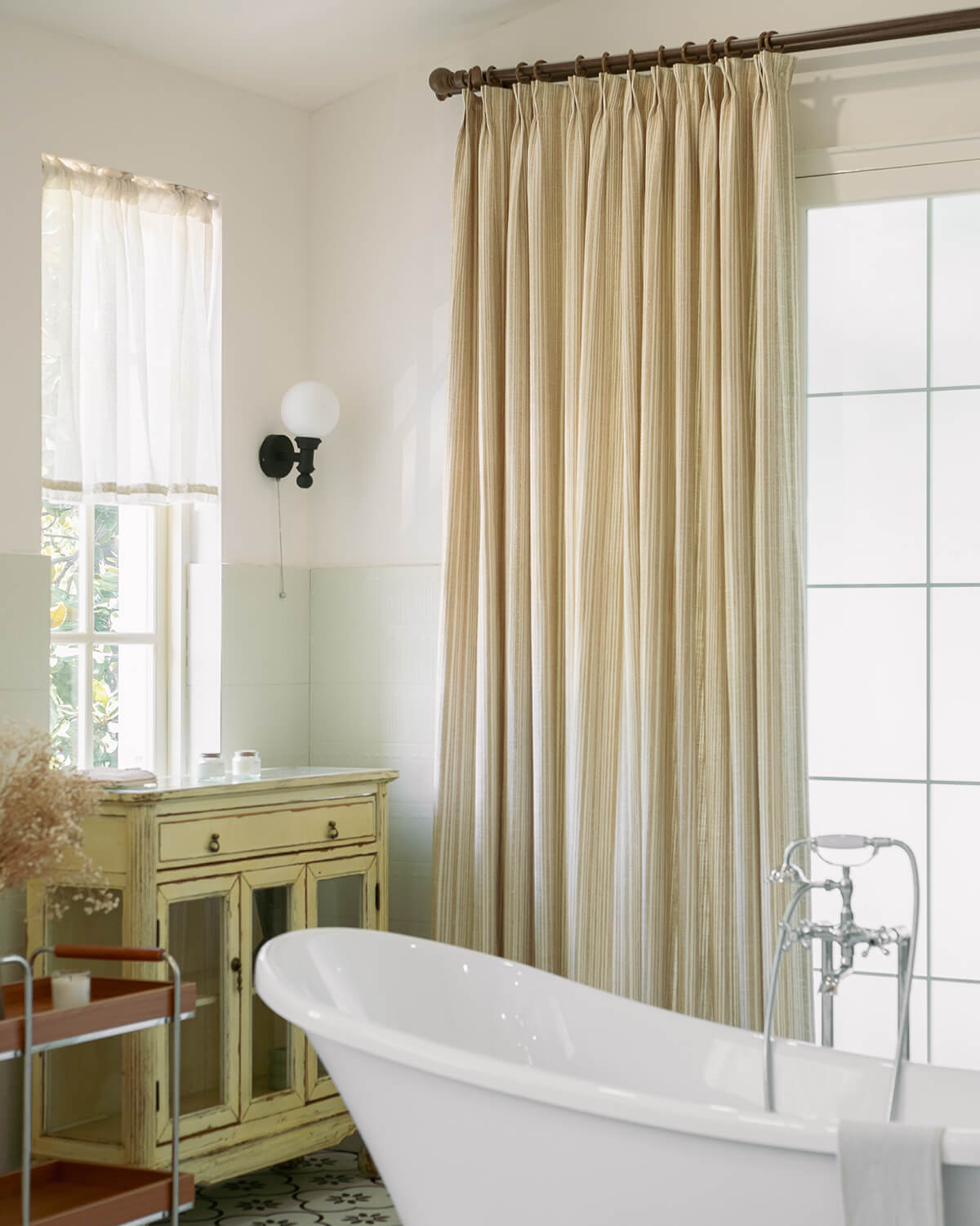 Thea Striped Pinch Pleated Curtains
