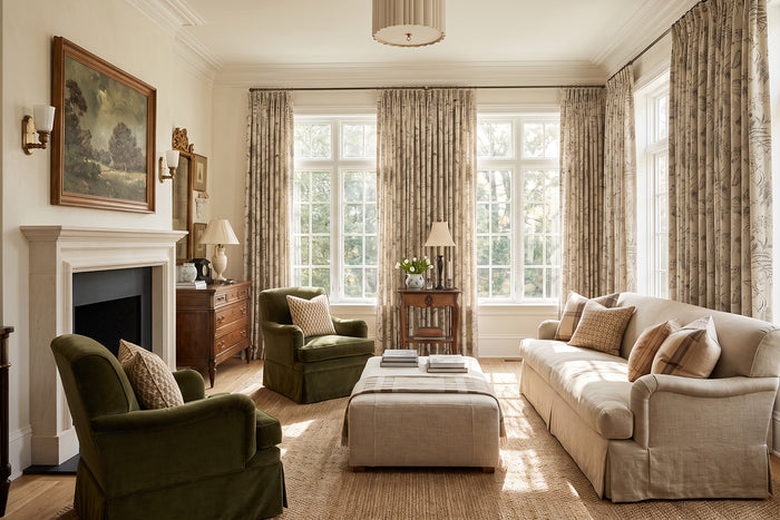 Graceful Draping & Timeless Living Room Elegance