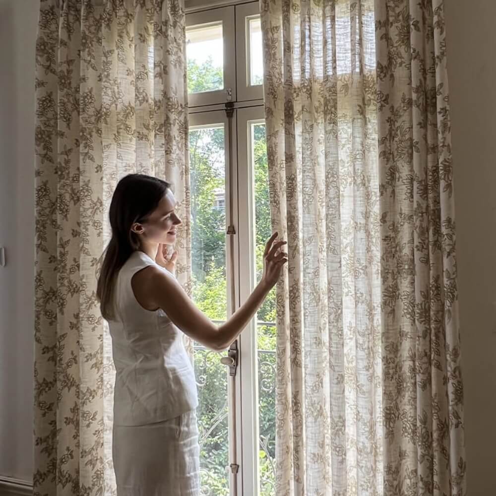 Jamila Linen Pleated Curtain