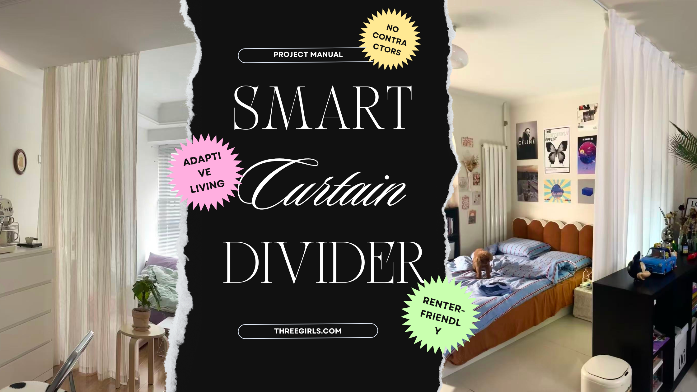 Article Divider Stop Building Walls: 3 Smart Curtain Divider Projects & How to Do Them ...
