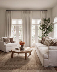 Subtle Woven Diamond Curtains | Blackout & Light Filtering Linen Blend for Peaceful Bedrooms & Living Room (Alma)