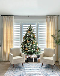 Elegant Linen Blend Pinch Pleated Curtains – Subtle Wave Texture, Light Filtering for Living Rooms & Bedrooms (Hazel)