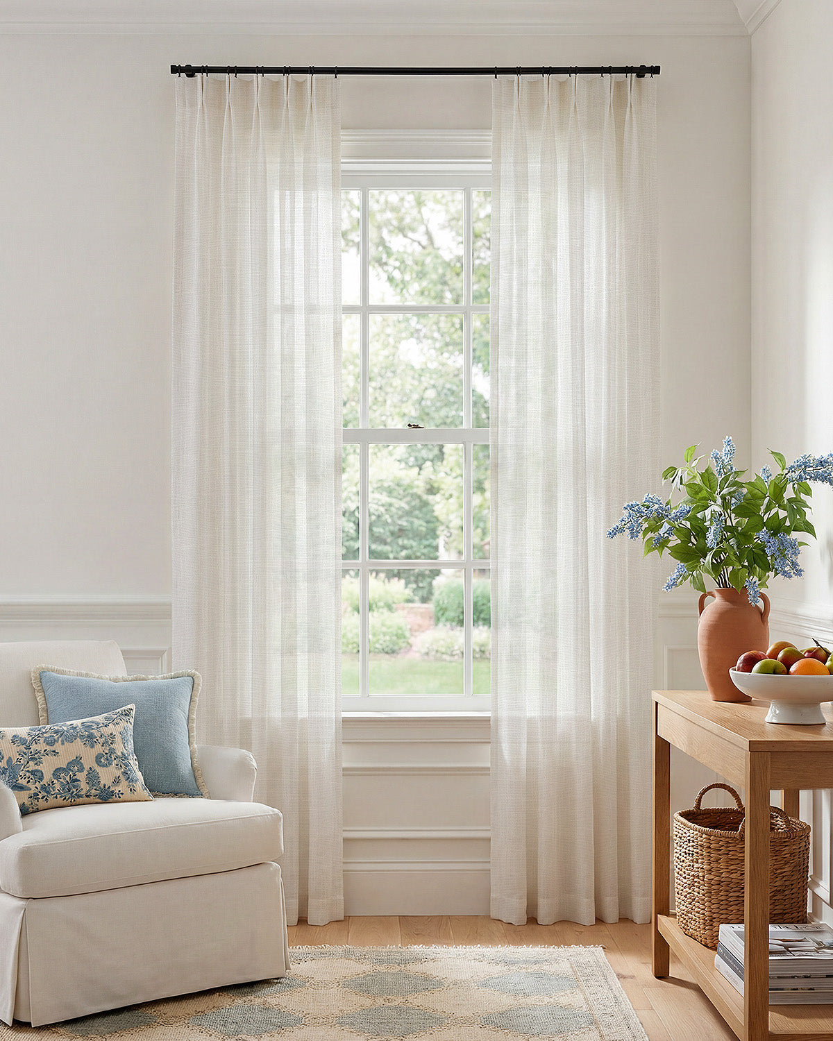 Juniper Linen Blend Coarse Slub Sheer Curtains