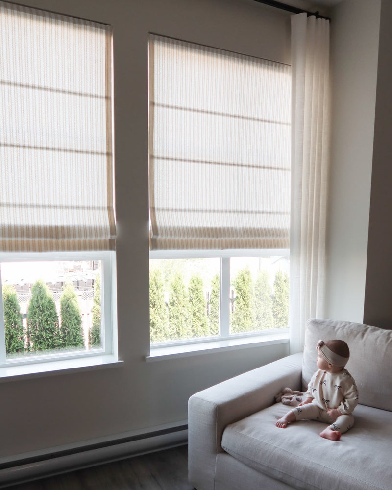 living room roman shades