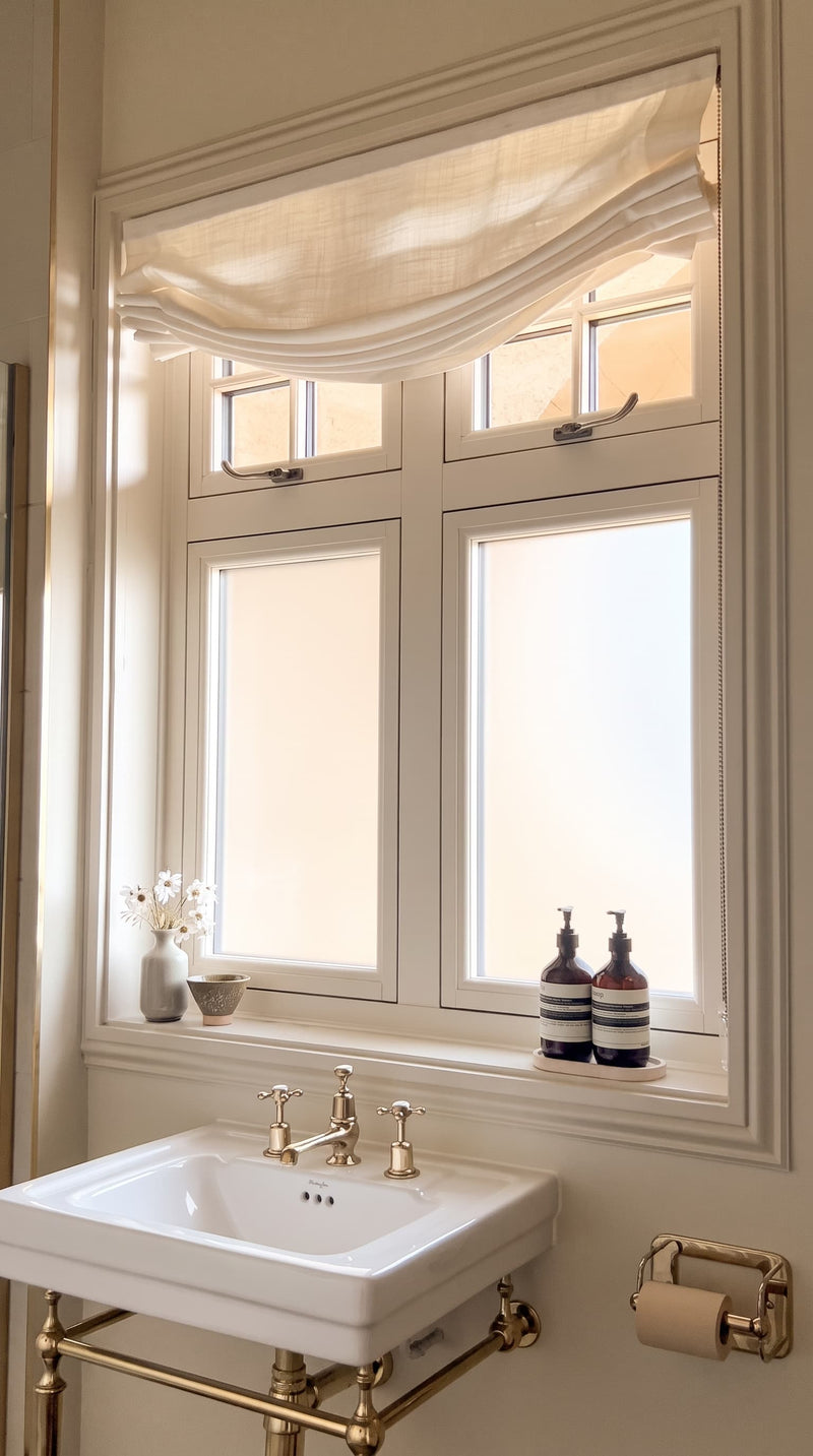 bathroom roman shades