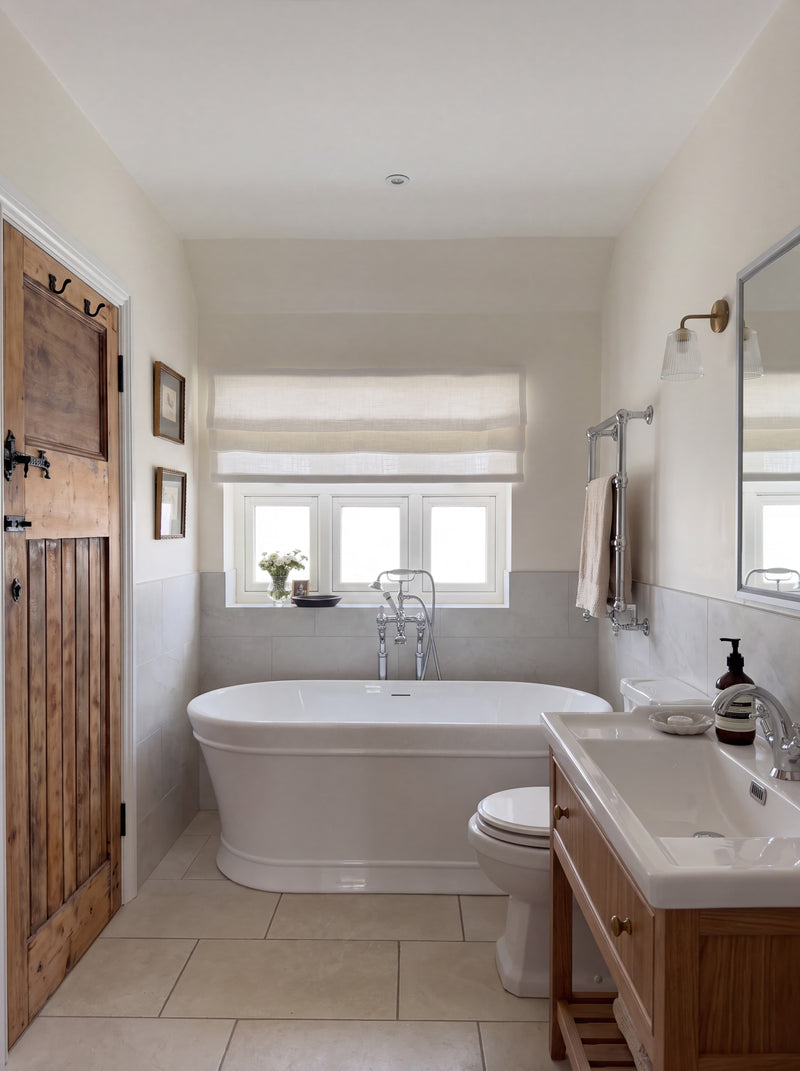 bathroom roman shades