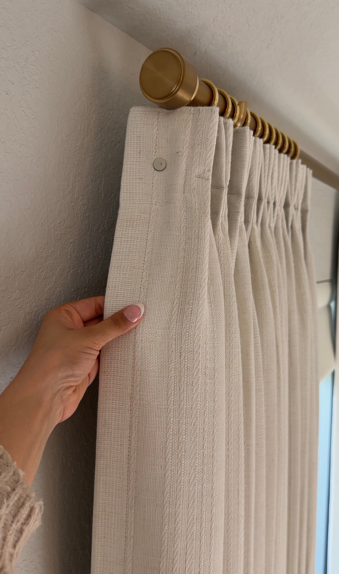 Elegant Linen Blend Pinch Pleated Curtains – Subtle Wave Texture, Light Filtering for Living Rooms & Bedrooms (Hazel)