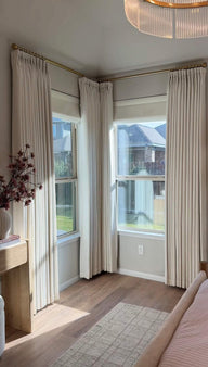 Elegant Linen Blend Pinch Pleated Curtains – Subtle Wave Texture, Light Filtering for Living Rooms & Bedrooms (Hazel)