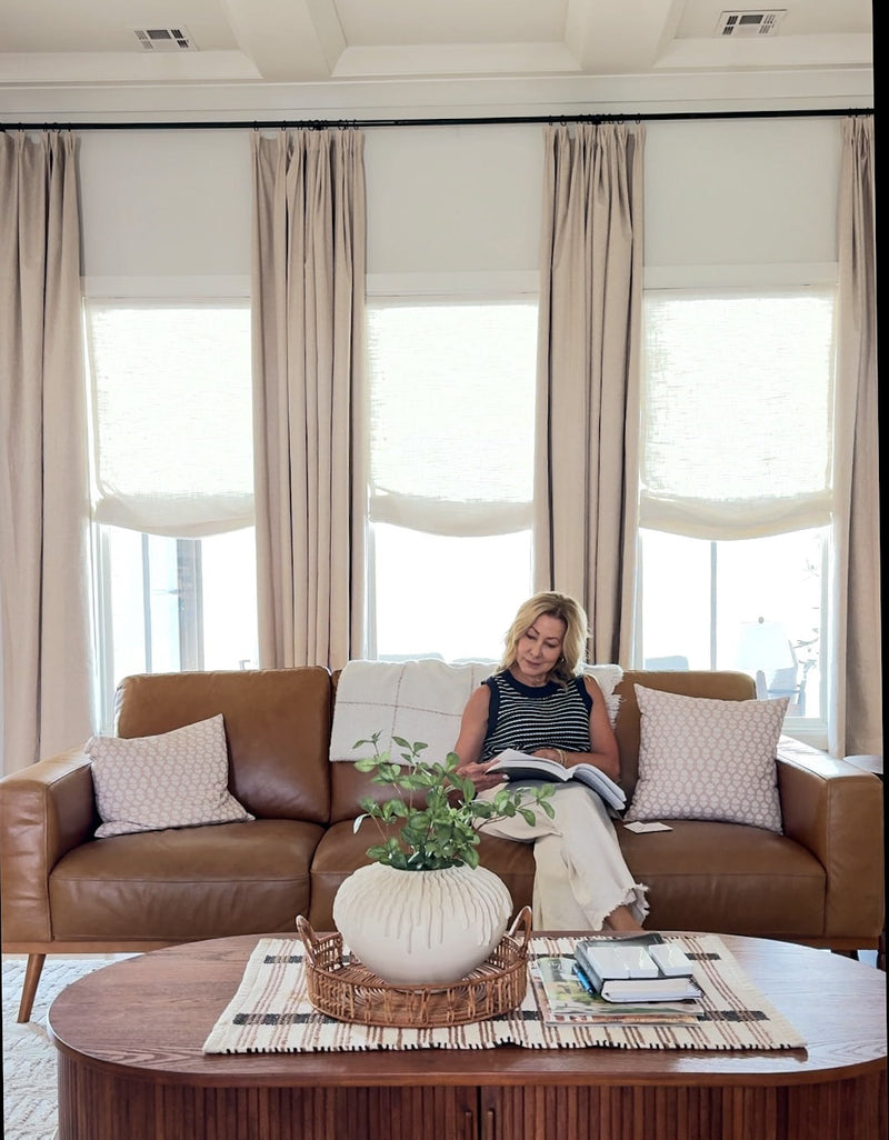 Living room Roman shades