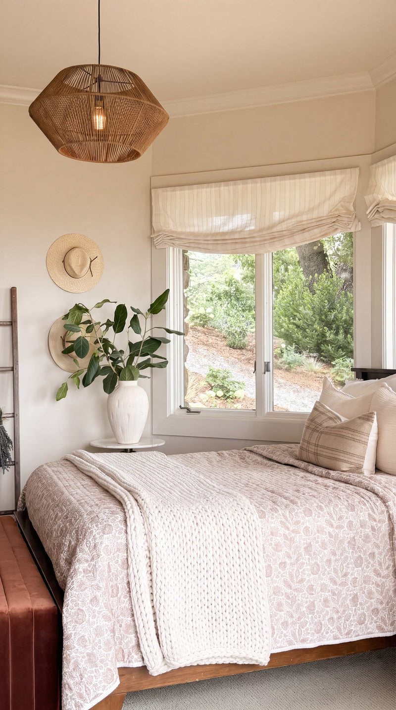 bedroom roman shades