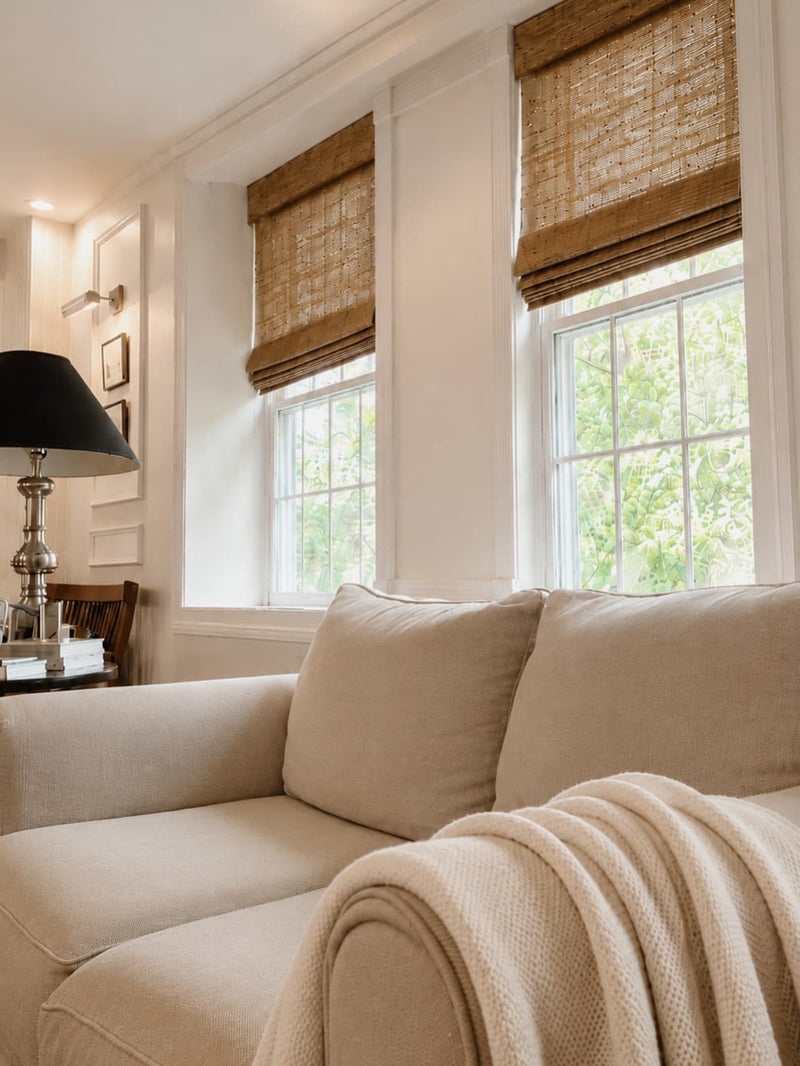 Natural Woven Shades for Living Room