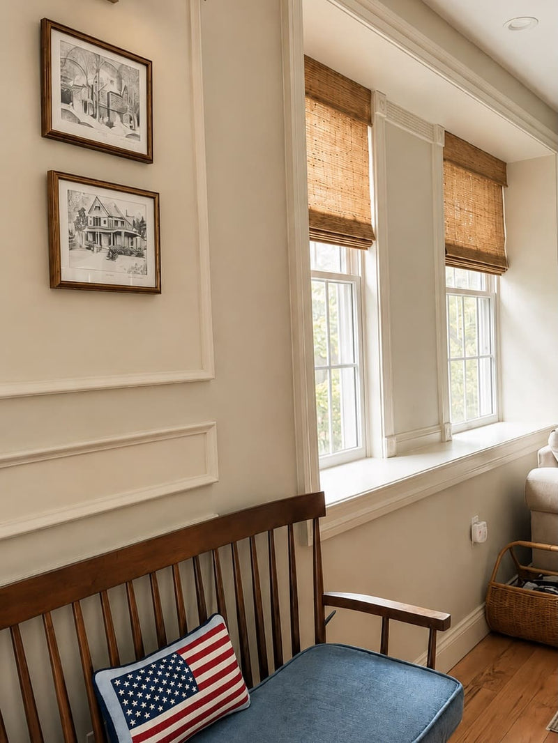 Natural Woven Shades for Living Room
