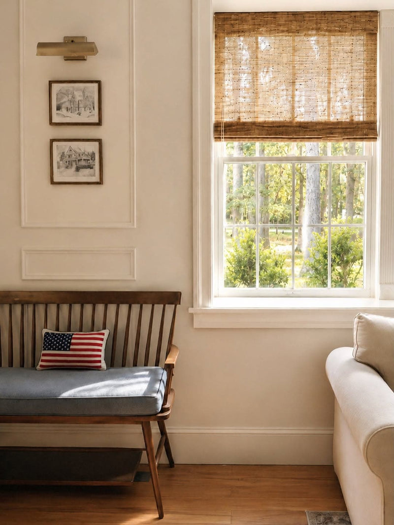 Natural Woven Shades for Living Room