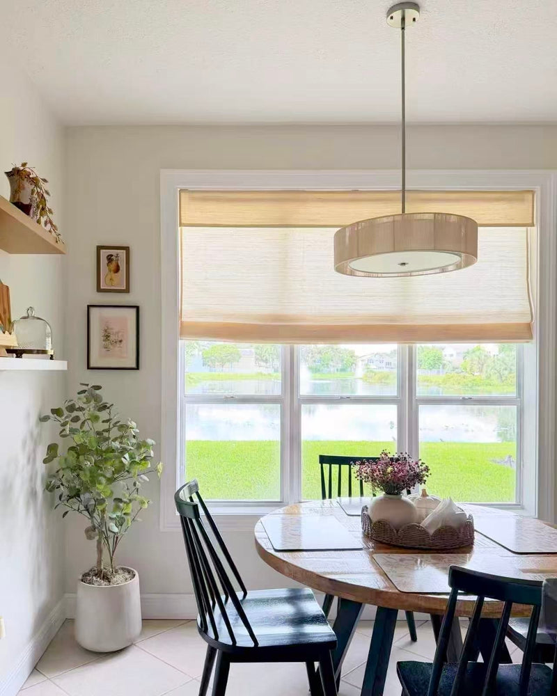 dining room bamboo shades
