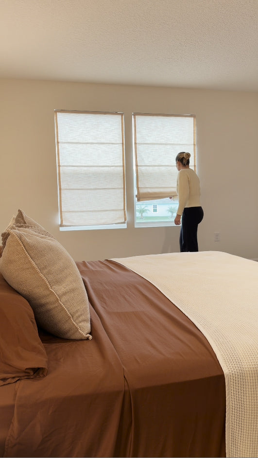 bedroom roman shades