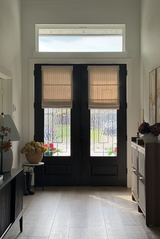 french door roman shades