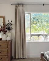 Margot Handwoven-Look Blackout Pleated Curtains for a Refined Bedroom