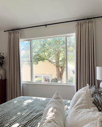 Margot Handwoven-Look Blackout Pleated Curtains for a Refined Bedroom