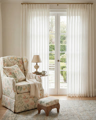 Tende Trasparenti in Misto Cotone Patti con Tessuto Slub Fine
