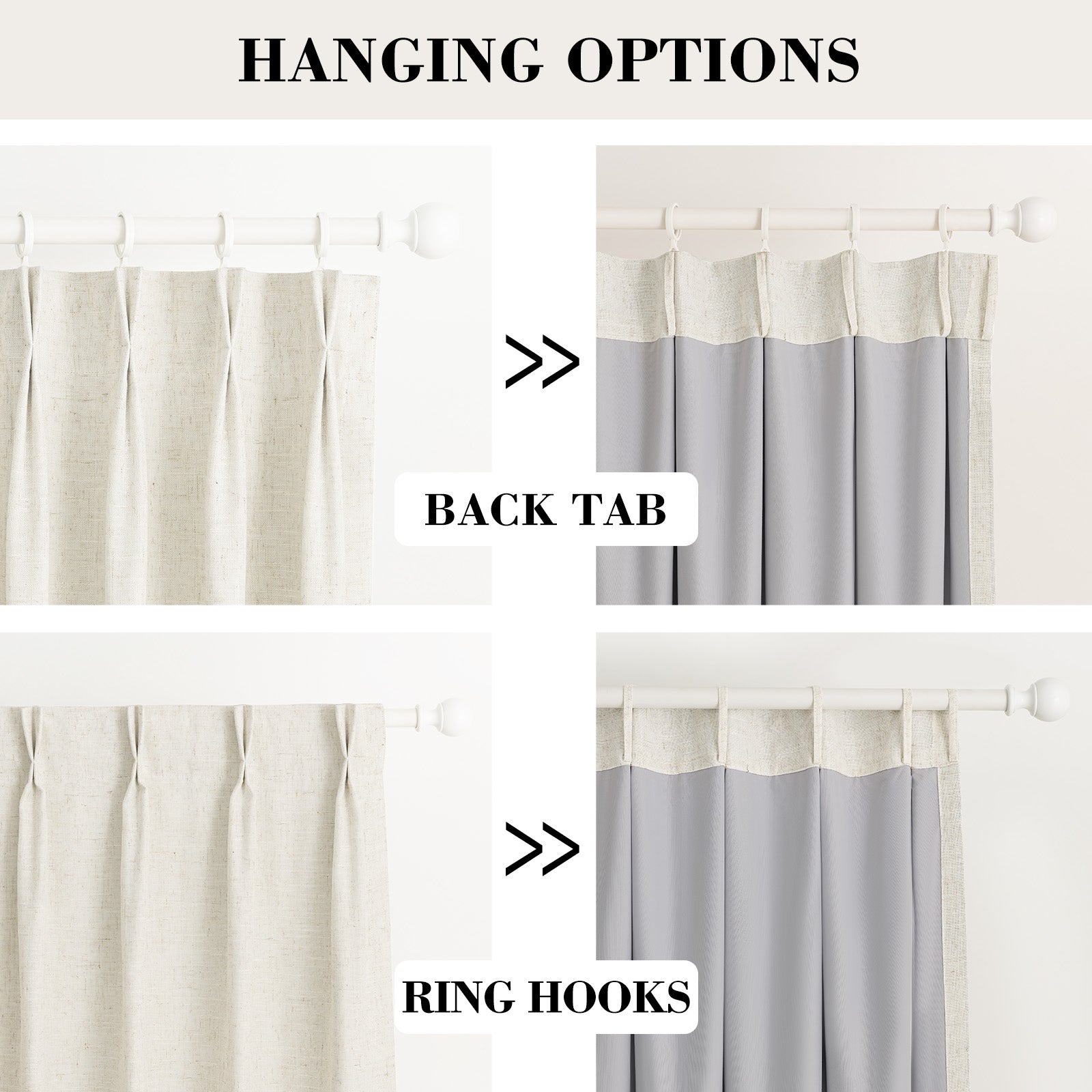 Pinch Pleat with Back Tab