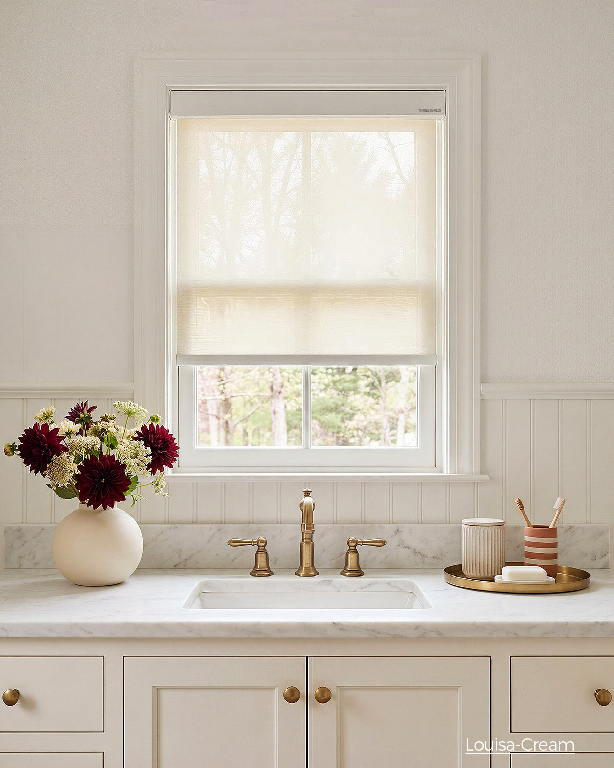 Louisa Motorized Roller Shades 50% Blackout