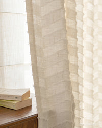 Pierre Boho Chic Chevron Cut-Flower Linen Curtains