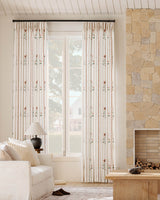 Seamless 112 inch wide Lily floral curtains for arcadia doors or large panoramic windows