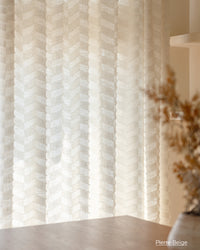 Pierre Boho Chic Chevron Cut-Flower Linen Curtains
