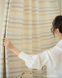 Lisa Floral Embroidered Pom-Pom Blackout Curtains