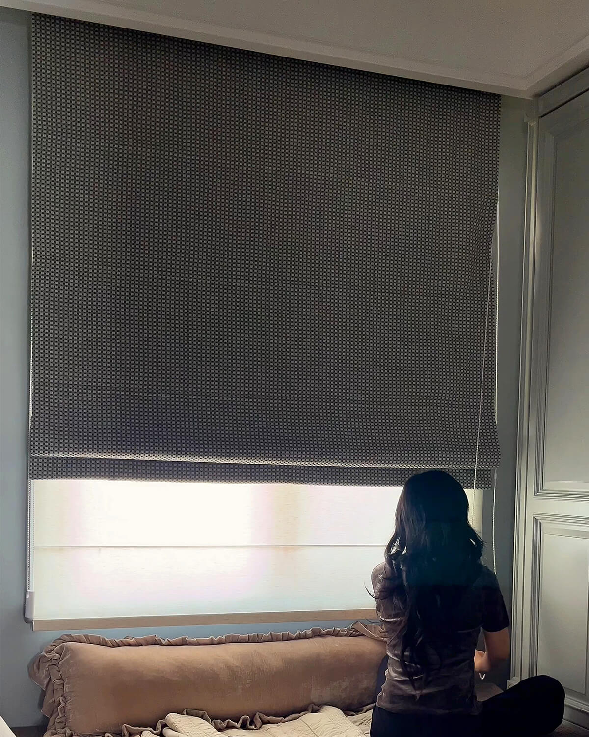 Frankie Plaid Pattern Roman Shades & Blinds