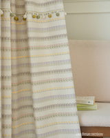 Lisa Floral Embroidered Pom-Pom Blackout Curtains