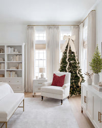 Lucy Neutral Linen Blend Curtains – Light Filtering Pinch Pleat Drapes,  for Living Room & Bedroom