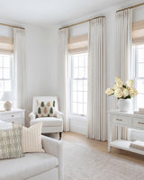Lucy Neutral Linen Blend Curtains – Light Filtering Pinch Pleat Drapes,  for Living Room & Bedroom