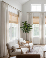 Lucy Neutral Linen Blend Curtains – Light Filtering Pinch Pleat Drapes,  for Living Room & Bedroom