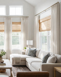 Lucy Neutral Linen Blend Curtains – Light Filtering Pinch Pleat Drapes,  for Living Room & Bedroom