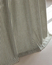 Zaria Linen Stripe Curtains – Pinch Pleat Light Filtering with Privacy