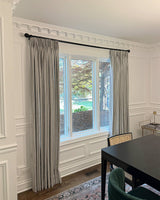 Zaria Linen Stripe Curtains – Pinch Pleat Light Filtering with Privacy