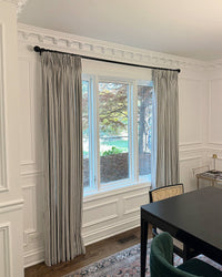 Zaria Linen Stripe Curtains – Pinch Pleat Light Filtering with Privacy