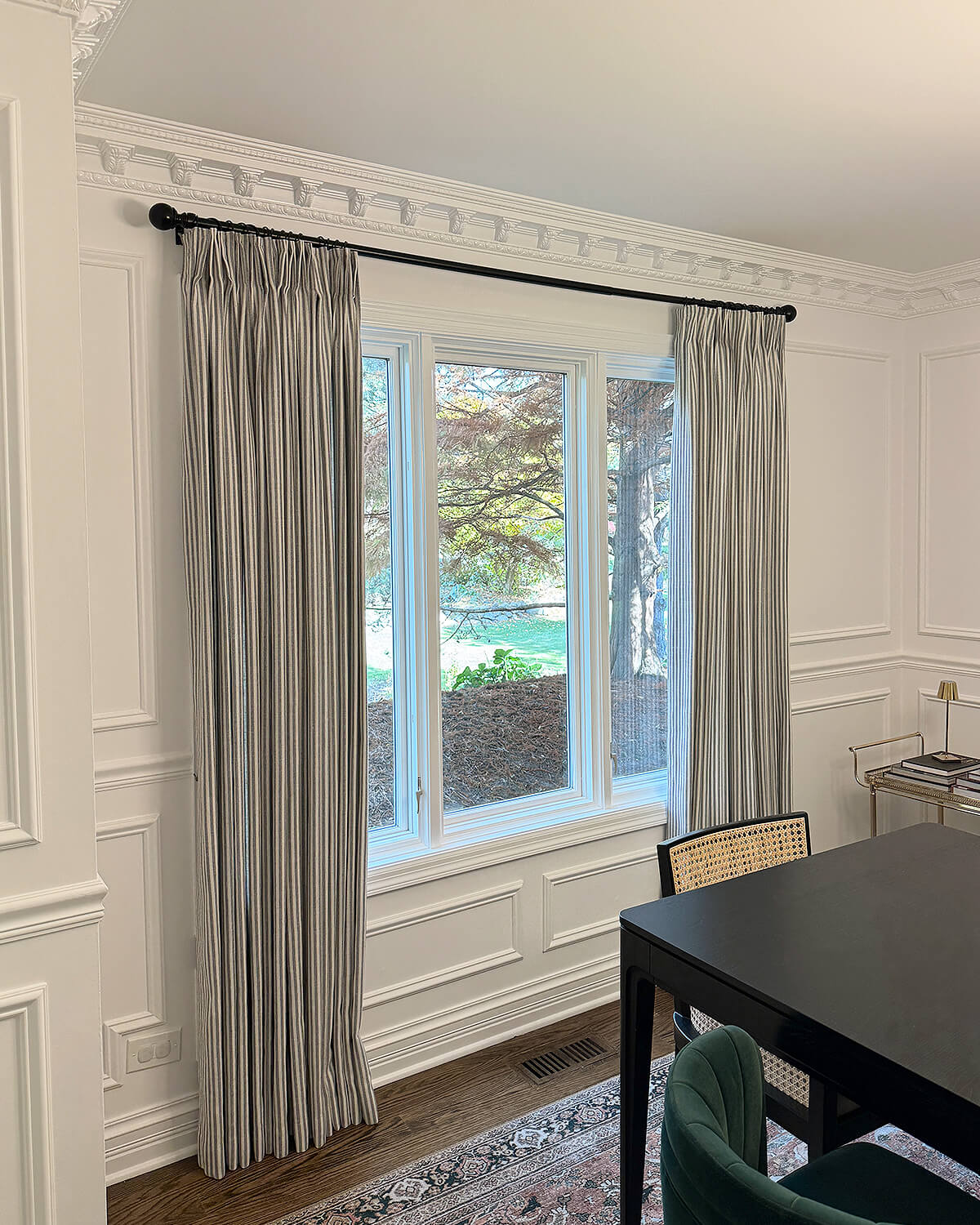 Zaria Linen Stripe Curtains – Pinch Pleat Light Filtering with Privacy